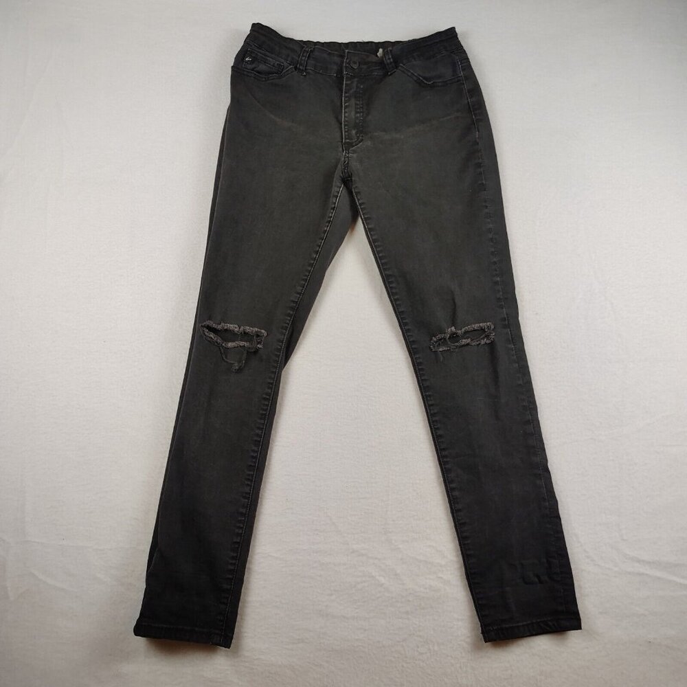 KanCan Skinny Jeans Womens 11/29 Black Distressed Ripped Skinny
